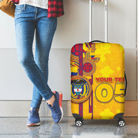 Custom Colombia Football Luggage Cover Tropical Orchid Floral Pattern With Coat Of Arms
