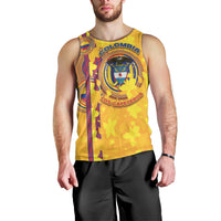 Custom Colombia Football Men Tank Top Tropical Orchid Floral Pattern With Coat Of Arms