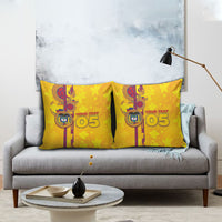 Custom Colombia Football Pillow Cover Tropical Orchid Floral Pattern With Coat Of Arms