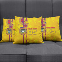 Custom Colombia Football Pillow Cover Tropical Orchid Floral Pattern With Coat Of Arms