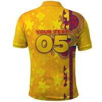 Custom Colombia Football Polo Shirt Tropical Orchid Floral Pattern With Coat Of Arms
