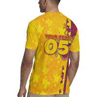 Custom Colombia Football Rugby Jersey Tropical Orchid Floral Pattern With Coat Of Arms