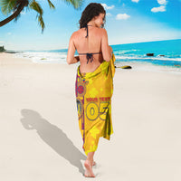 Custom Colombia Football Sarong Tropical Orchid Floral Pattern With Coat Of Arms