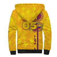 Custom Colombia Football Sherpa Hoodie Tropical Orchid Floral Pattern With Coat Of Arms
