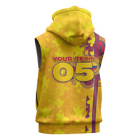 Custom Colombia Football Sleeveless Hoodie Tropical Orchid Floral Pattern With Coat Of Arms