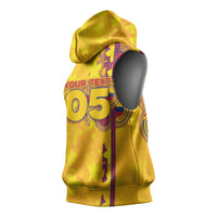 Custom Colombia Football Sleeveless Hoodie Tropical Orchid Floral Pattern With Coat Of Arms