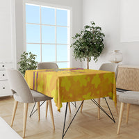 Custom Colombia Football Tablecloth Tropical Orchid Floral Pattern With Coat Of Arms