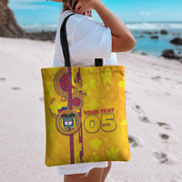 Custom Colombia Football Tote Bag Tropical Orchid Floral Pattern With Coat Of Arms
