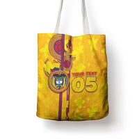 Custom Colombia Football Tote Bag Tropical Orchid Floral Pattern With Coat Of Arms