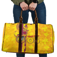 Custom Colombia Football Travel Bag Tropical Orchid Floral Pattern With Coat Of Arms