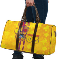 Custom Colombia Football Travel Bag Tropical Orchid Floral Pattern With Coat Of Arms