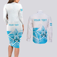 Personalized Honduras Couples Matching Long Sleeve Bodycon Dress and Long Sleeve Button Shirt A Nation of Stars Unity in Light - Wonder Print Shop