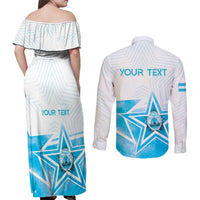 Personalized Honduras Couples Matching Off Shoulder Maxi Dress and Long Sleeve Button Shirt A Nation of Stars Unity in Light - Wonder Print Shop