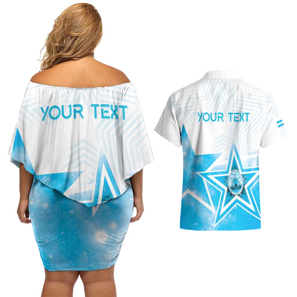 Personalized Honduras Couples Matching Off Shoulder Short Dress and Hawaiian Shirt A Nation of Stars Unity in Light - Wonder Print Shop