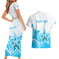 Personalized Honduras Couples Matching Short Sleeve Bodycon Dress and Hawaiian Shirt A Nation of Stars Unity in Light - Wonder Print Shop