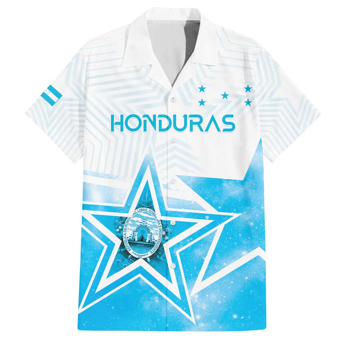 Personalized Honduras Family Matching Off The Shoulder Long Sleeve Dress and Hawaiian Shirt A Nation of Stars Unity in Light - Wonder Print Shop