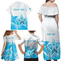 Personalized Honduras Family Matching Off Shoulder Maxi Dress and Hawaiian Shirt A Nation of Stars Unity in Light - Wonder Print Shop