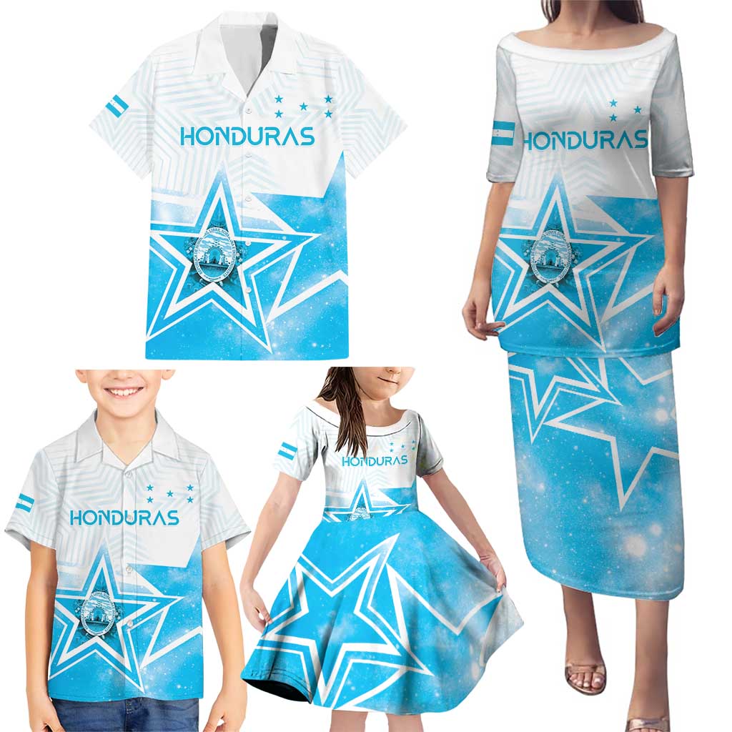Personalized Honduras Family Matching Puletasi and Hawaiian Shirt A Nation of Stars Unity in Light - Wonder Print Shop