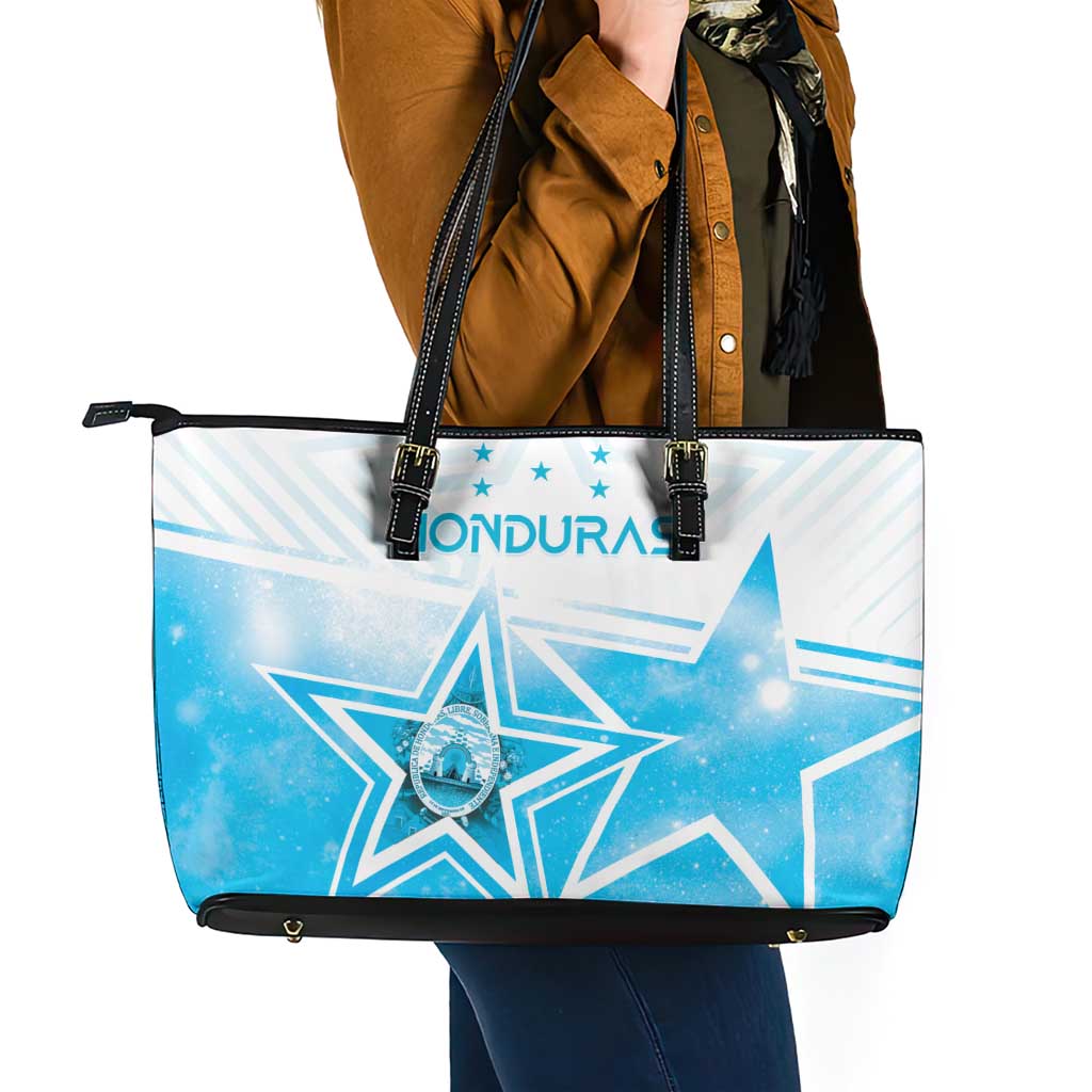 Honduras Leather Tote Bag A Nation of Stars Unity in Light - Wonder Print Shop
