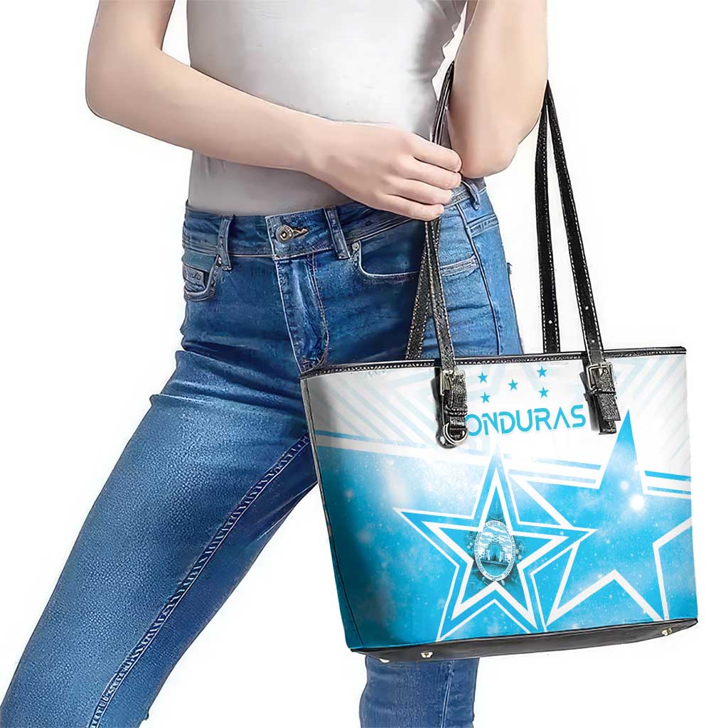 Honduras Leather Tote Bag A Nation of Stars Unity in Light - Wonder Print Shop