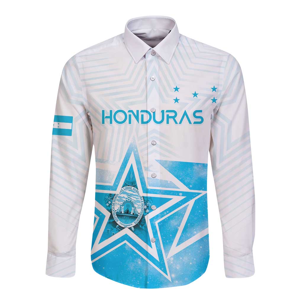 Personalized Honduras Long Sleeve Button Shirt A Nation of Stars Unity in Light - Wonder Print Shop