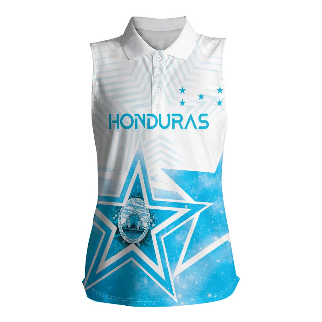 Personalized Honduras Women Sleeveless Polo Shirt A Nation of Stars Unity in Light - Wonder Print Shop
