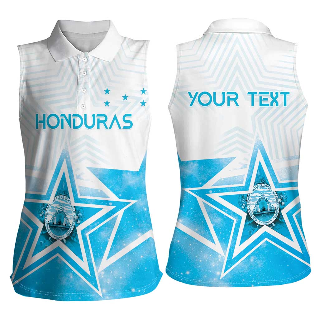 Personalized Honduras Women Sleeveless Polo Shirt A Nation of Stars Unity in Light - Wonder Print Shop
