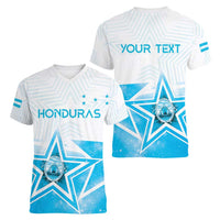 Personalized Honduras Women V-Neck T-Shirt A Nation of Stars Unity in Light - Wonder Print Shop