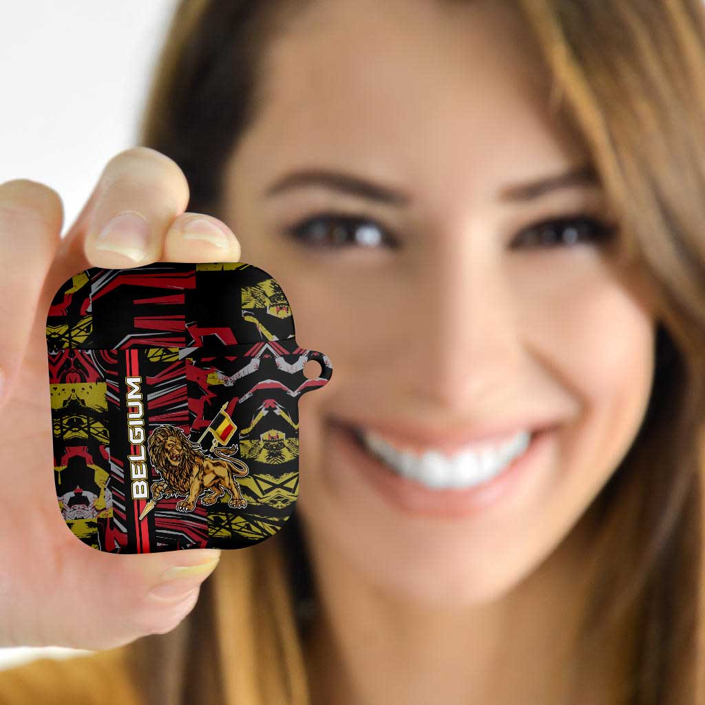 Belgium AirPods Case Lion Holding Flag - Wonder Print Shop