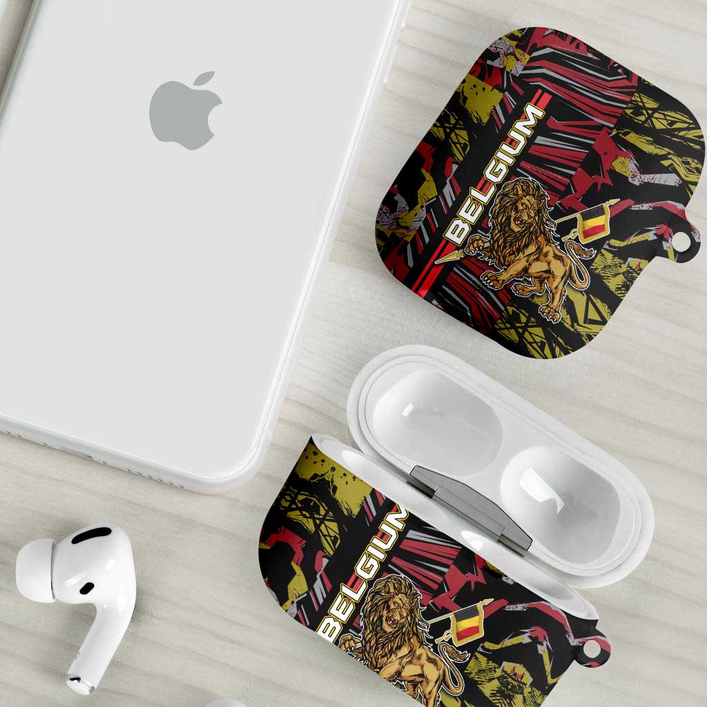 Belgium AirPods Case Lion Holding Flag - Wonder Print Shop