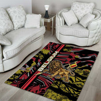 Belgium Area Rug Lion Holding Flag - Wonder Print Shop