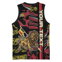 Personalized Belgium Basketball Jersey Lion Holding Flag - Wonder Print Shop
