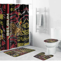 Belgium Bathroom Set Lion Holding Flag - Wonder Print Shop