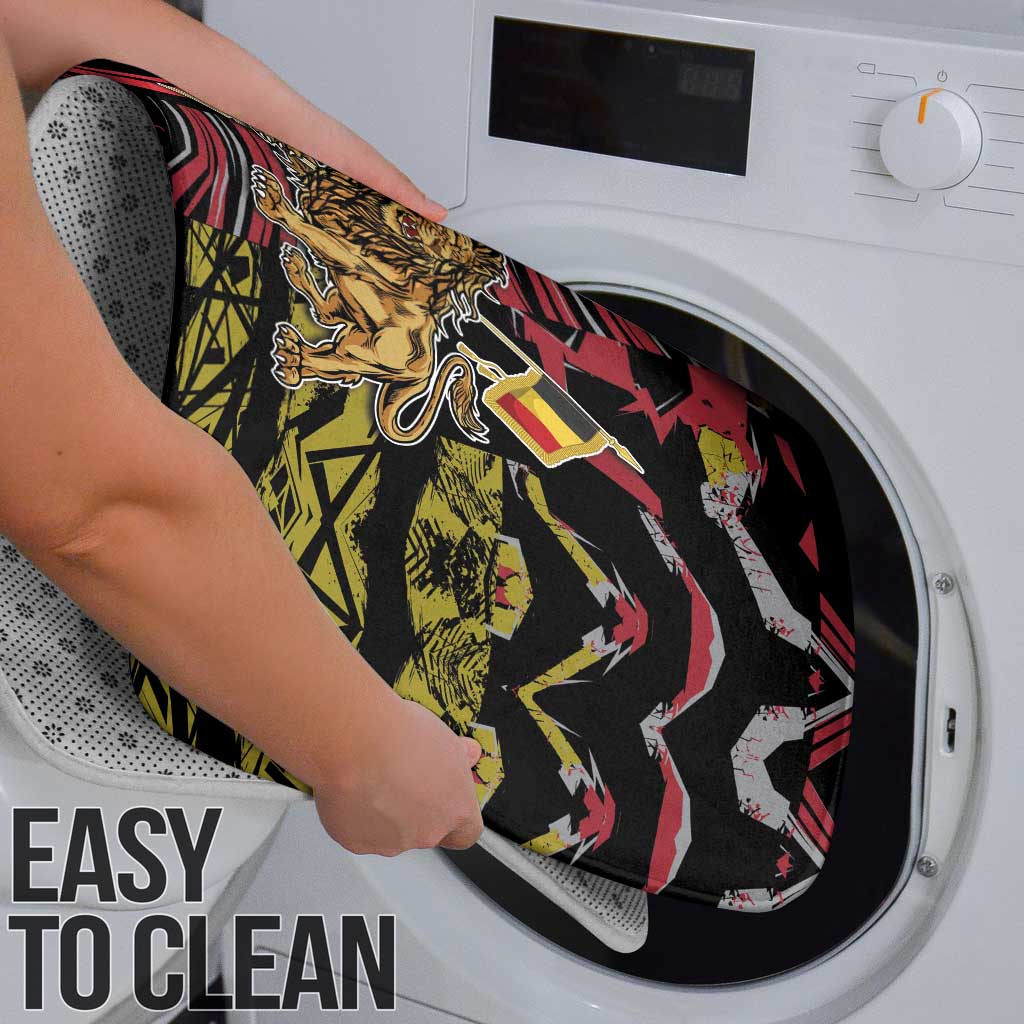 Belgium Bathroom Set Lion Holding Flag - Wonder Print Shop