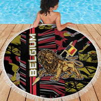 Belgium Beach Blanket Lion Holding Flag - Wonder Print Shop