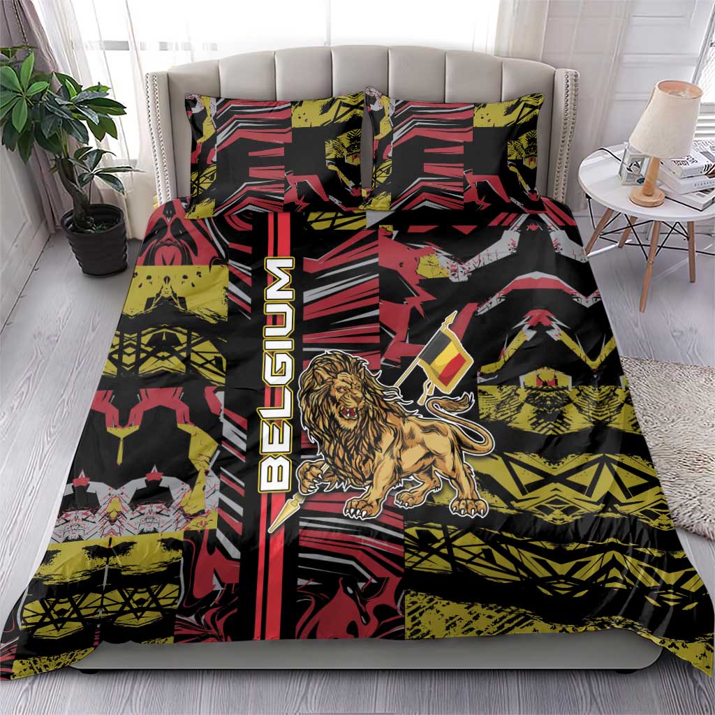 Belgium Bedding Set Lion Holding Flag - Wonder Print Shop