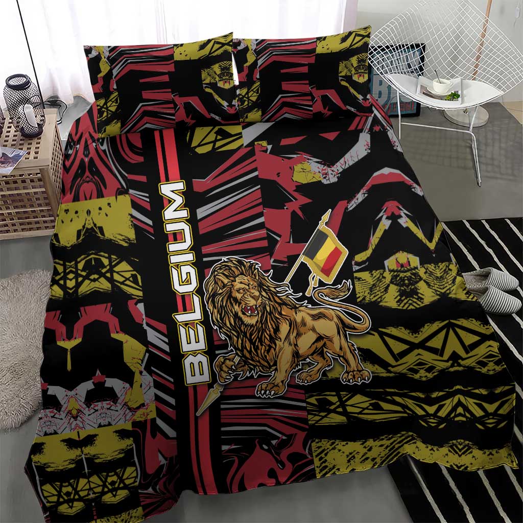 Belgium Bedding Set Lion Holding Flag - Wonder Print Shop