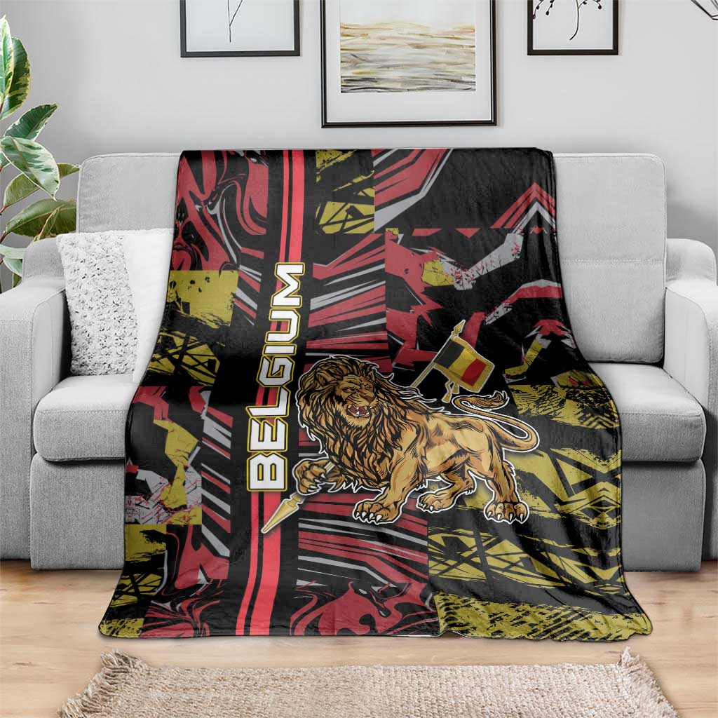 Belgium Blanket Lion Holding Flag - Wonder Print Shop