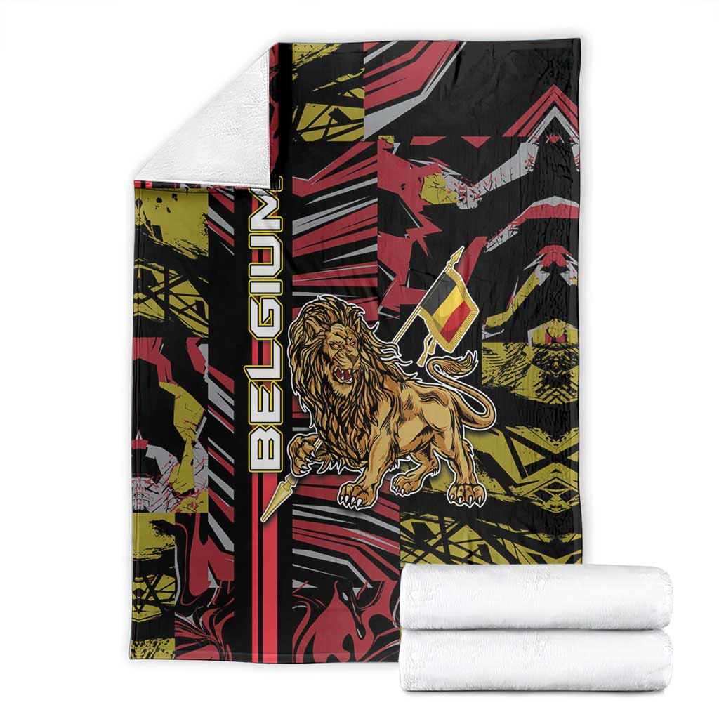 Belgium Blanket Lion Holding Flag - Wonder Print Shop