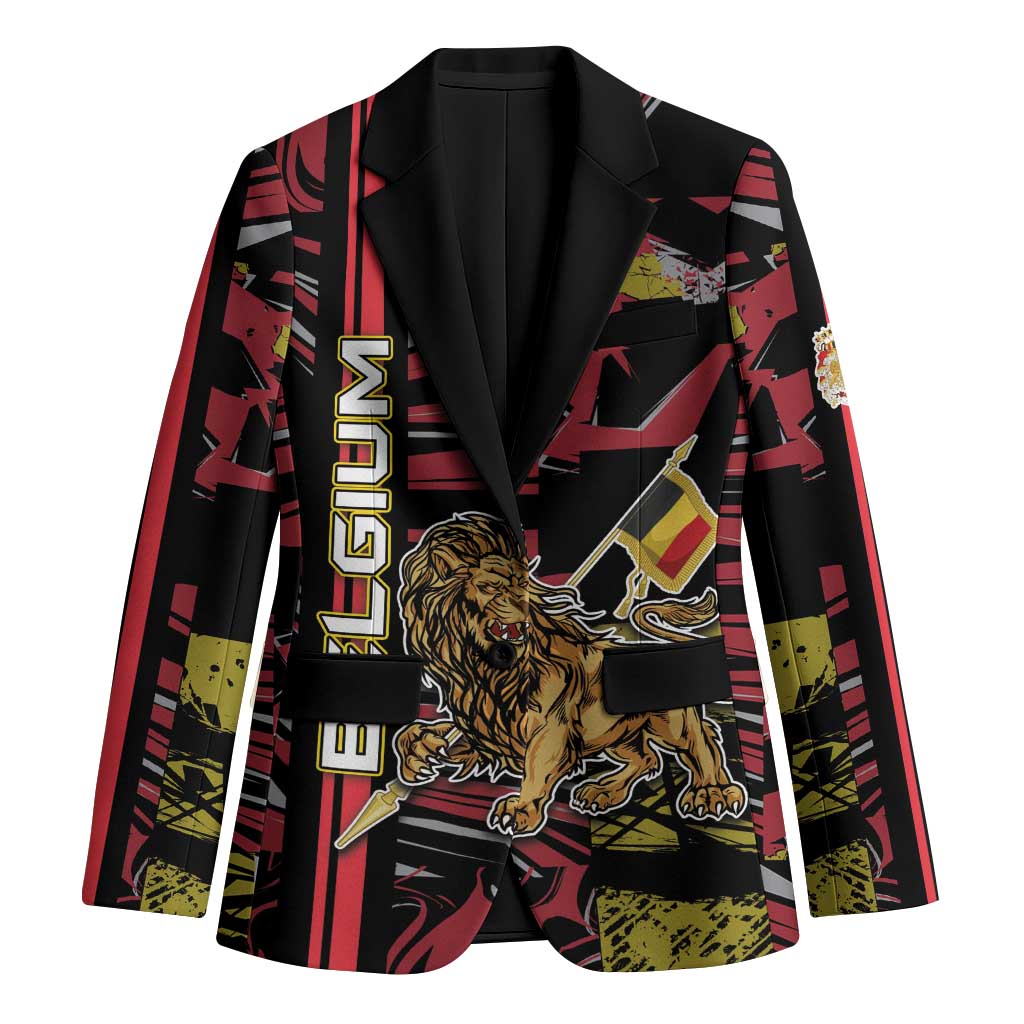 Personalized Belgium Blazer Lion Holding Flag - Wonder Print Shop