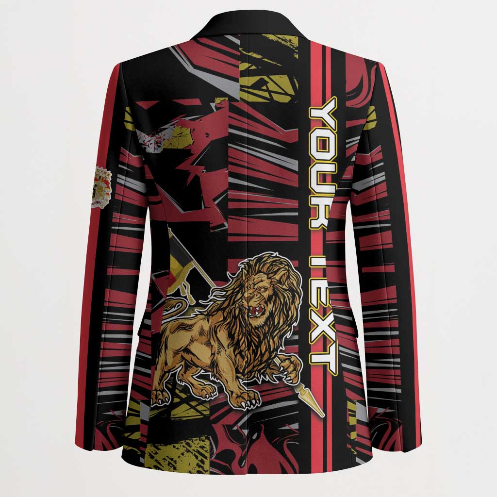 Personalized Belgium Blazer Lion Holding Flag - Wonder Print Shop