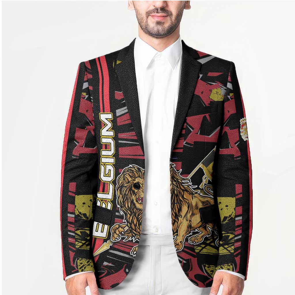 Personalized Belgium Blazer Lion Holding Flag - Wonder Print Shop