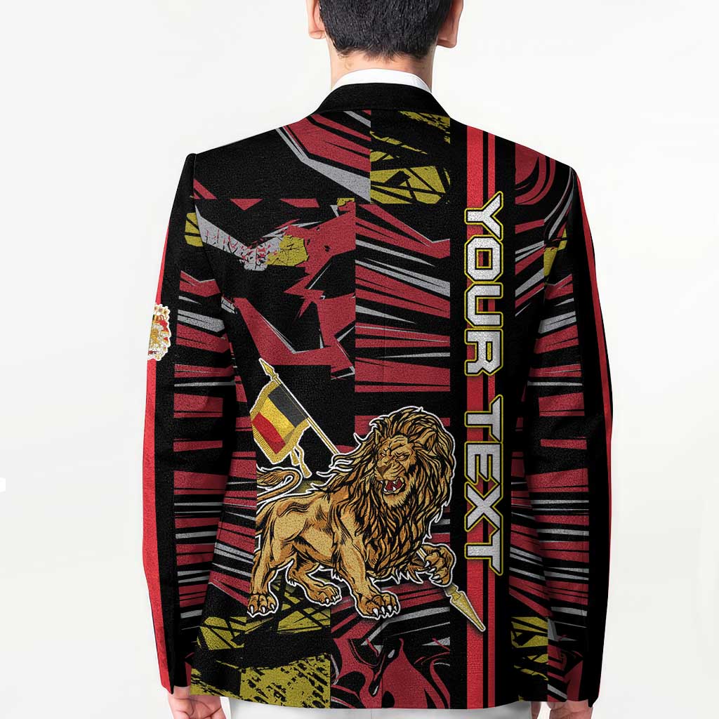 Personalized Belgium Blazer Lion Holding Flag - Wonder Print Shop