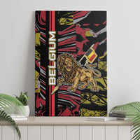 Belgium Canvas Wall Art Lion Holding Flag - Wonder Print Shop