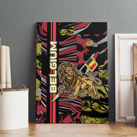 Belgium Canvas Wall Art Lion Holding Flag - Wonder Print Shop