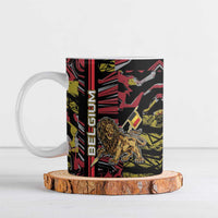 Personalized Belgium Ceramic Mug Lion Holding Flag - Wonder Print Shop