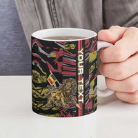 Personalized Belgium Ceramic Mug Lion Holding Flag - Wonder Print Shop