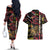Personalized Belgium Couples Matching Off The Shoulder Long Sleeve Dress and Hawaiian Shirt Lion Holding Flag - Wonder Print Shop