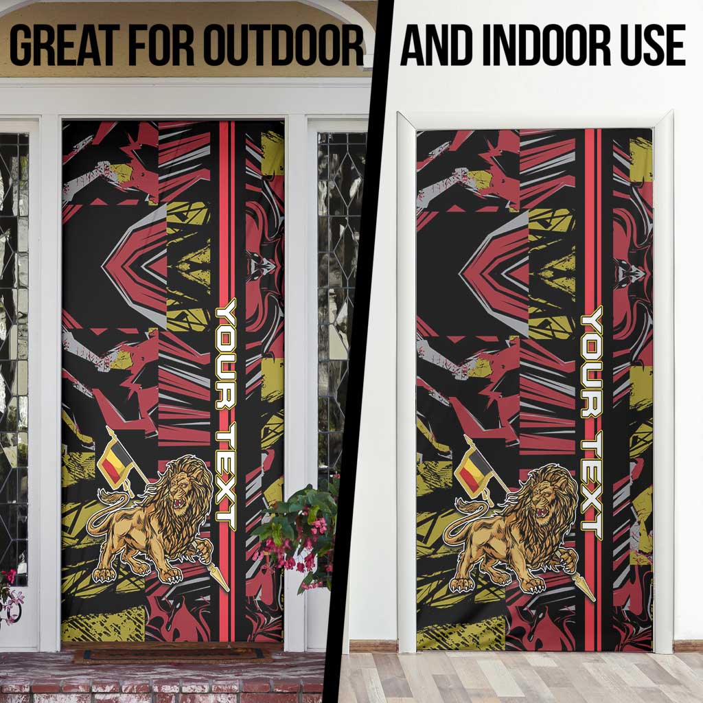Belgium Door Cover Lion Holding Flag - Wonder Print Shop