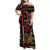 Personalized Belgium Family Matching Off Shoulder Maxi Dress and Hawaiian Shirt Lion Holding Flag - Wonder Print Shop